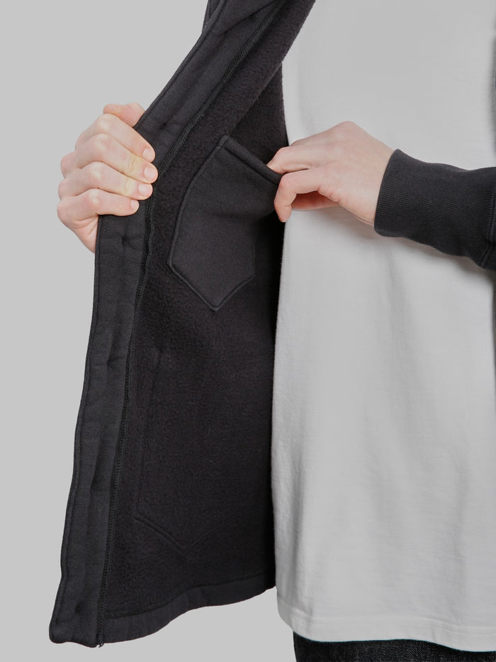 The Strike Gold Loopwheeled Shawl Collar Cardigan Black inner pocket
