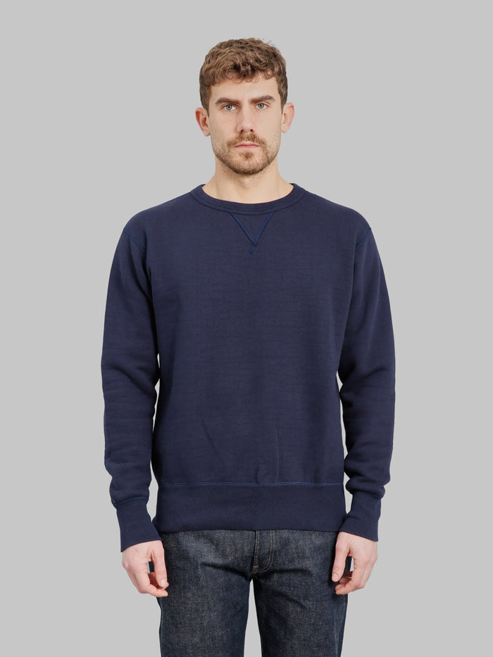 The Strike Gold  Loopwheeled Sweatshirt Navy front look