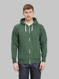 The Strike Gold  Loopwheeled Zip Hoodie Green front look