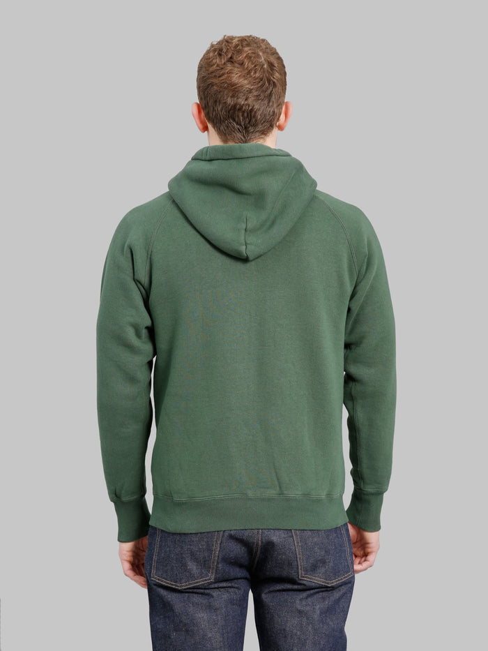 The Strike Gold  Loopwheeled Zip Hoodie Green back look