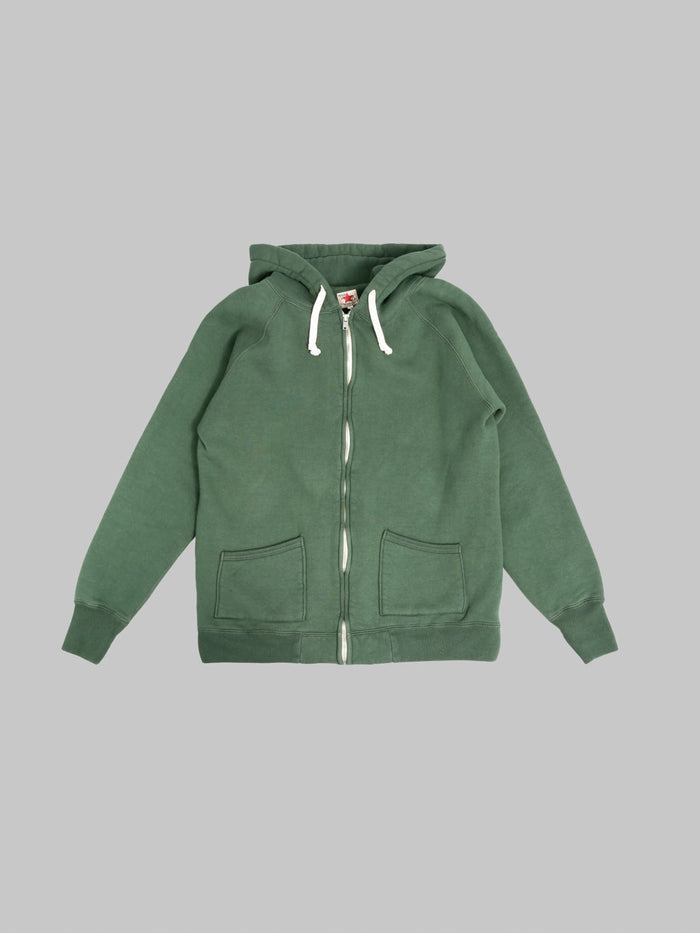 The Strike Gold  Loopwheeled Zip Hoodie Green front