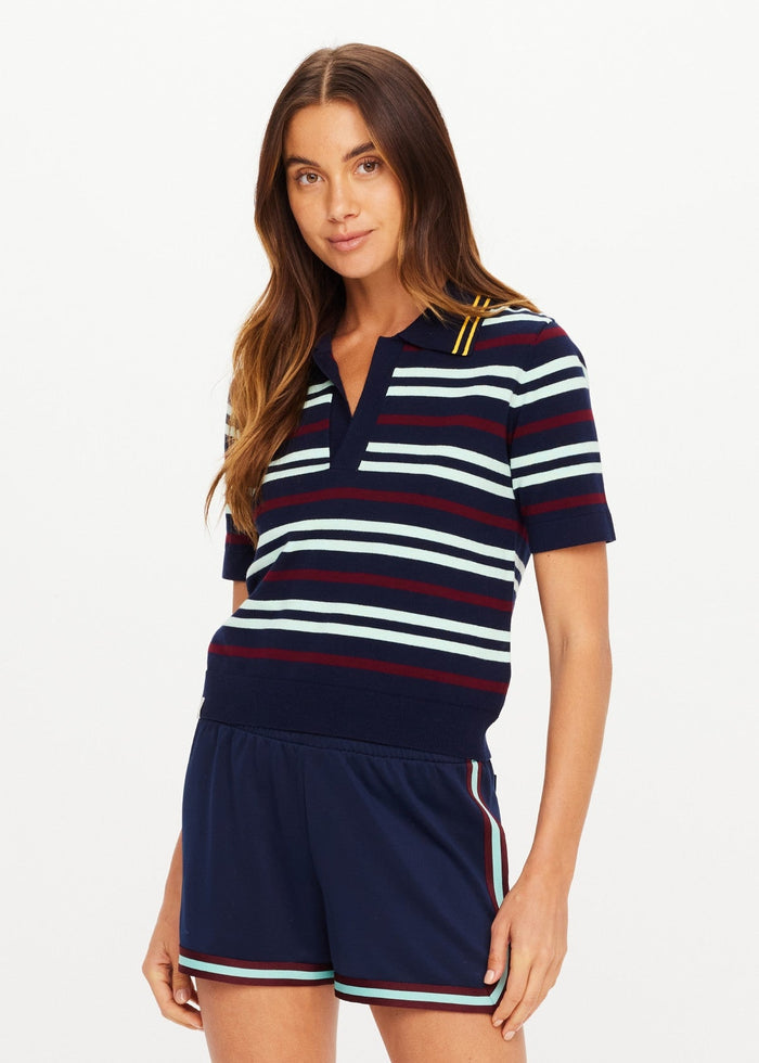 The Upside - Archie Collared Knit Stripe Polo - Kalifornia Jean Bar