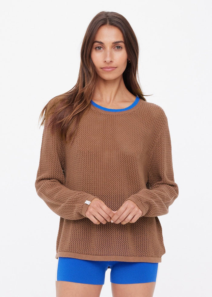 The Upside - Avalon Wayli Knit Crew Walnut - Kalifornia Jean Bar