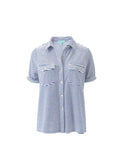 Shirts Melissa Odabash Tori Terry Shirt Navy Stripe Apoella