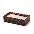 Two’s Company Tortoise Print Scalloped Edge Acrylic Guest Napkin Holder