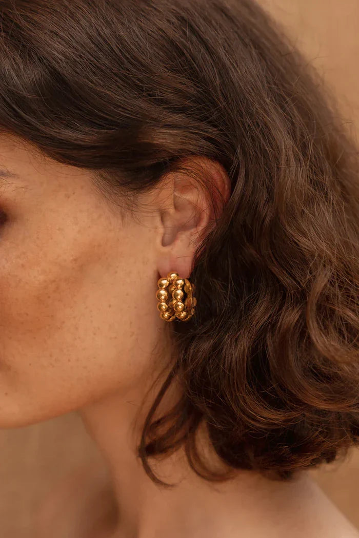 Earrings Sylvia Toledano Tribal Small Double Hoops Earrings Gold O/S Apoella