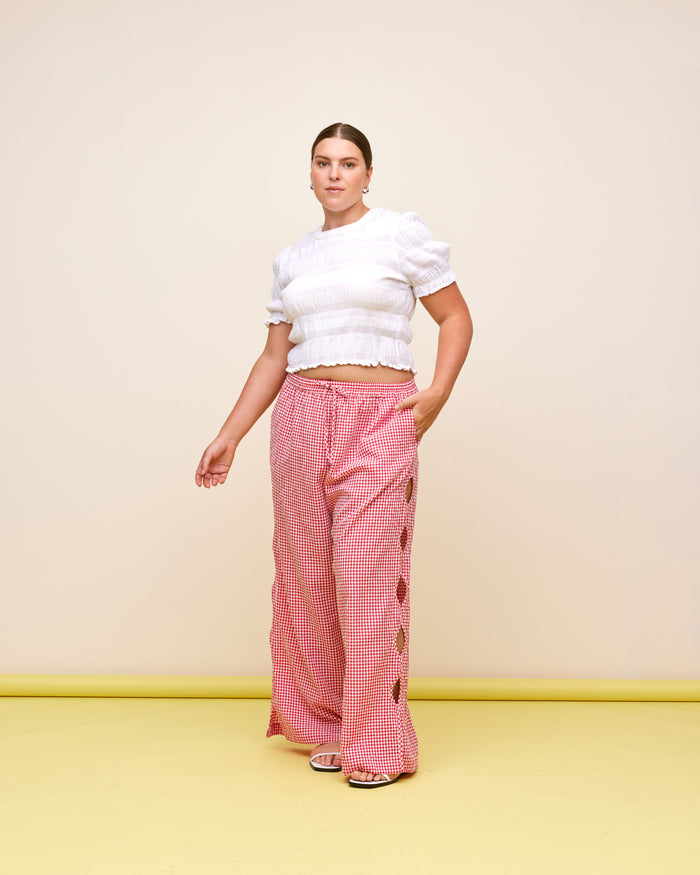 TRULLI PANT RED GINGHAM