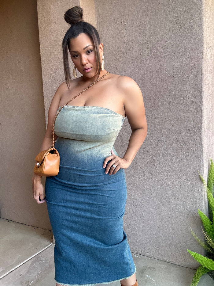 Tube Denim Ombre Dress image 0