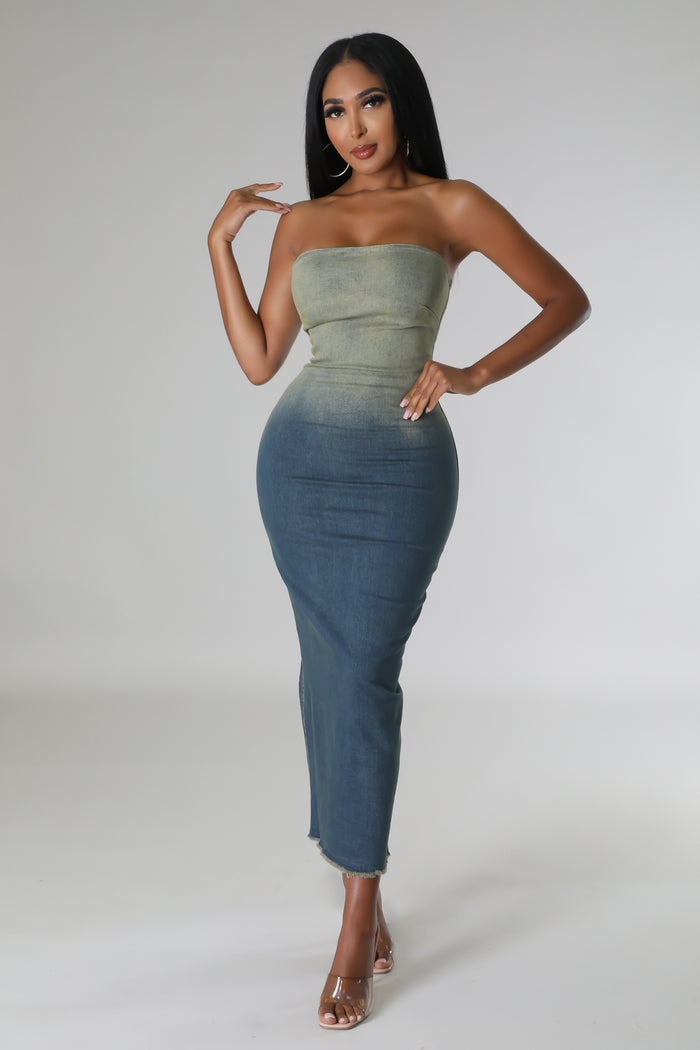 Tube Denim Ombre Dress image 2