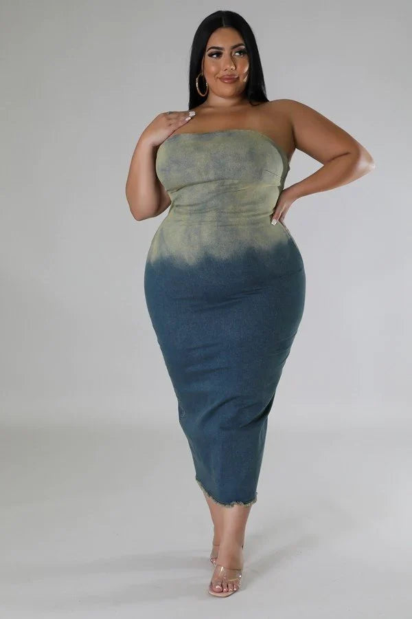 Tube Denim Ombre Dress image 4