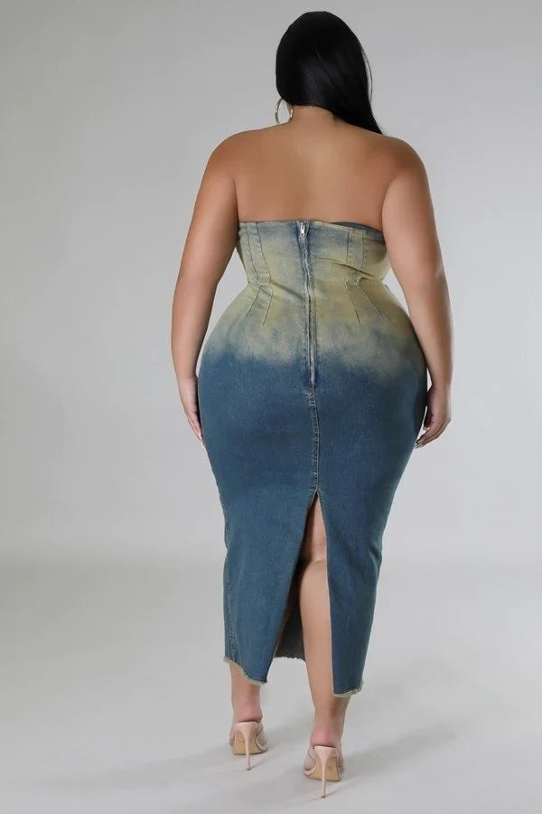 Tube Denim Ombre Dress image 7