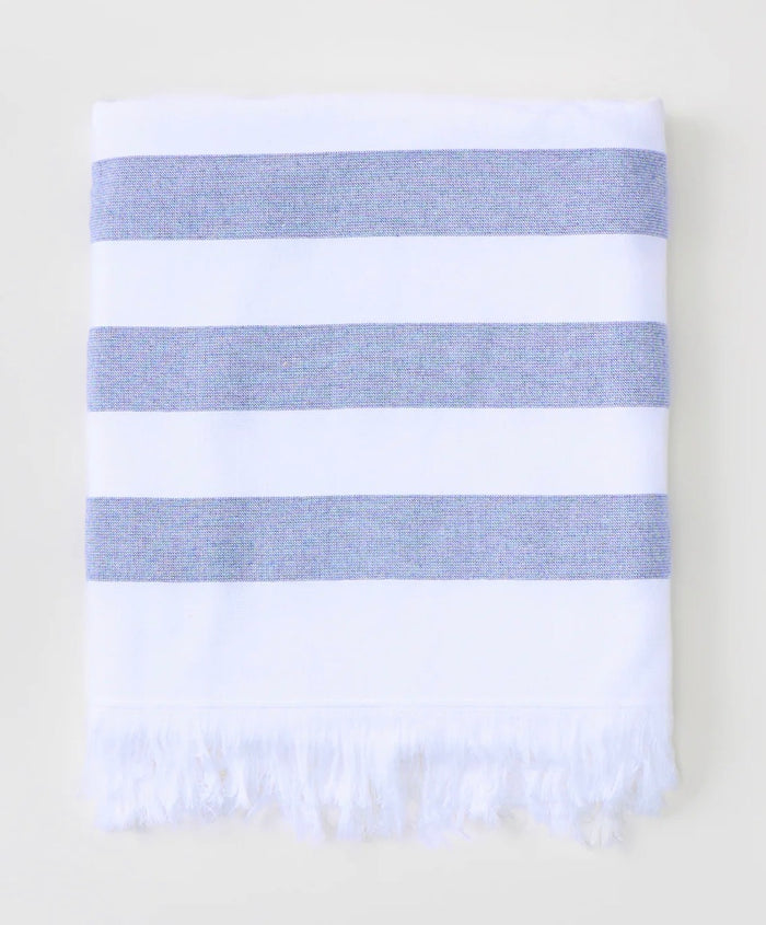 Weezie Turkish Towel Coastal Navy Stripe