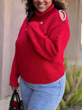 Turtleneck Pearl Cutout Sweater image 0