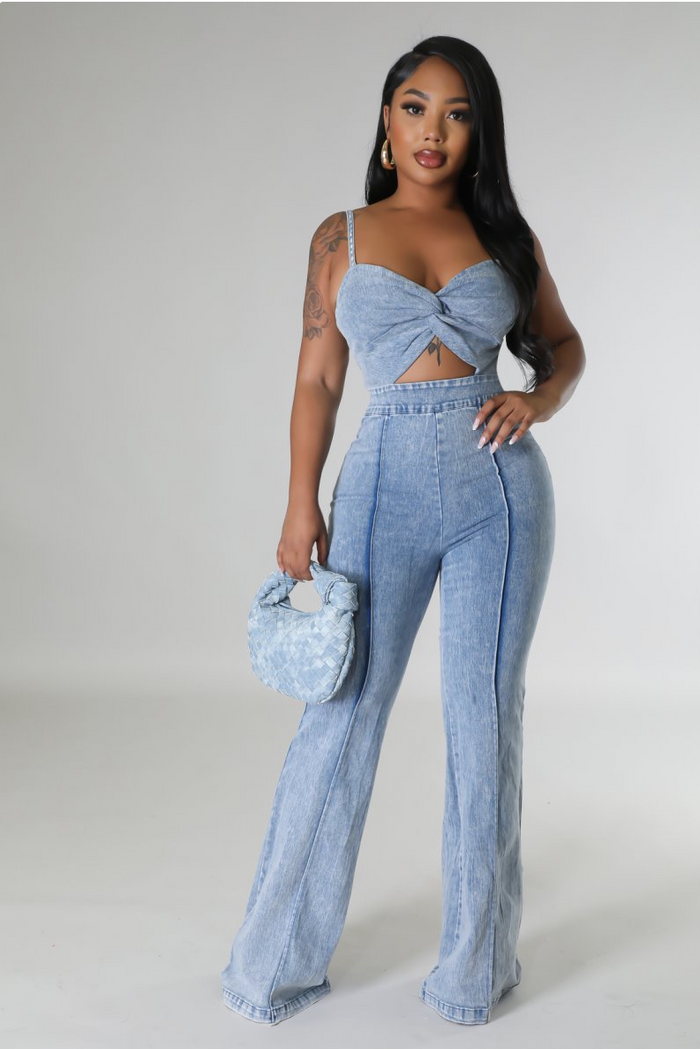Twist Denim Jumpsuit image 0
