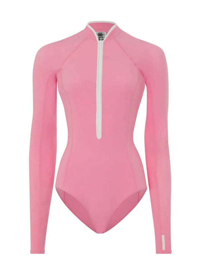 One-Piece Hunza G Tyra Zipper Surfsuit Upf 50+ Bubblegum Apoella