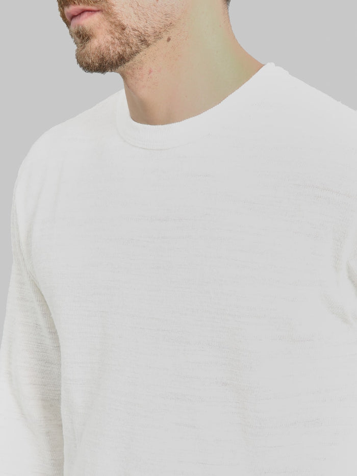 UES 100% Linen Long Sleeve T-Shirt White chest