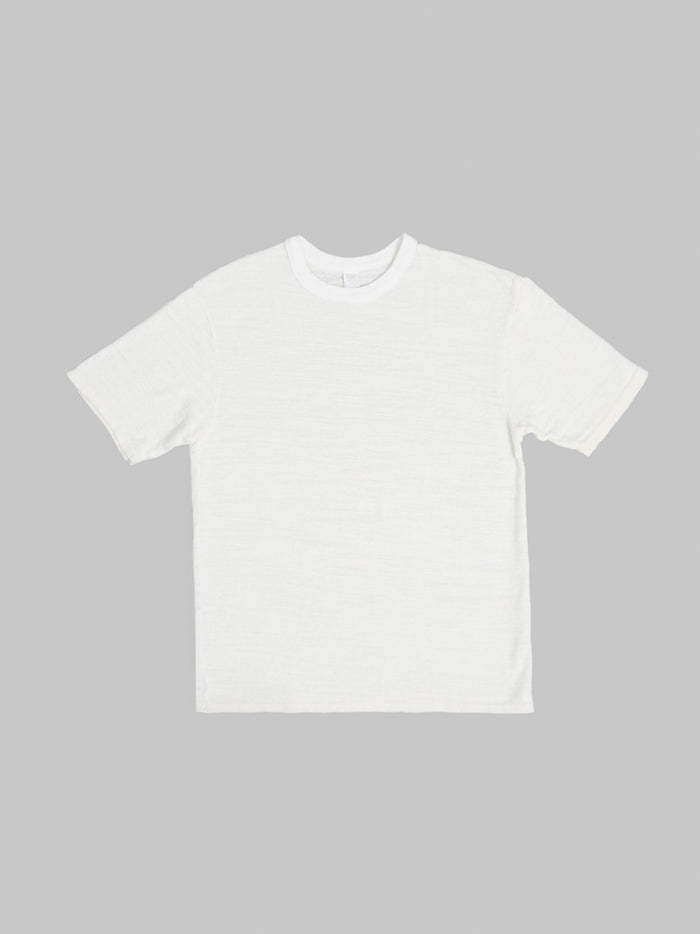 UES 100 Linen Short Sleeve TShirt White front