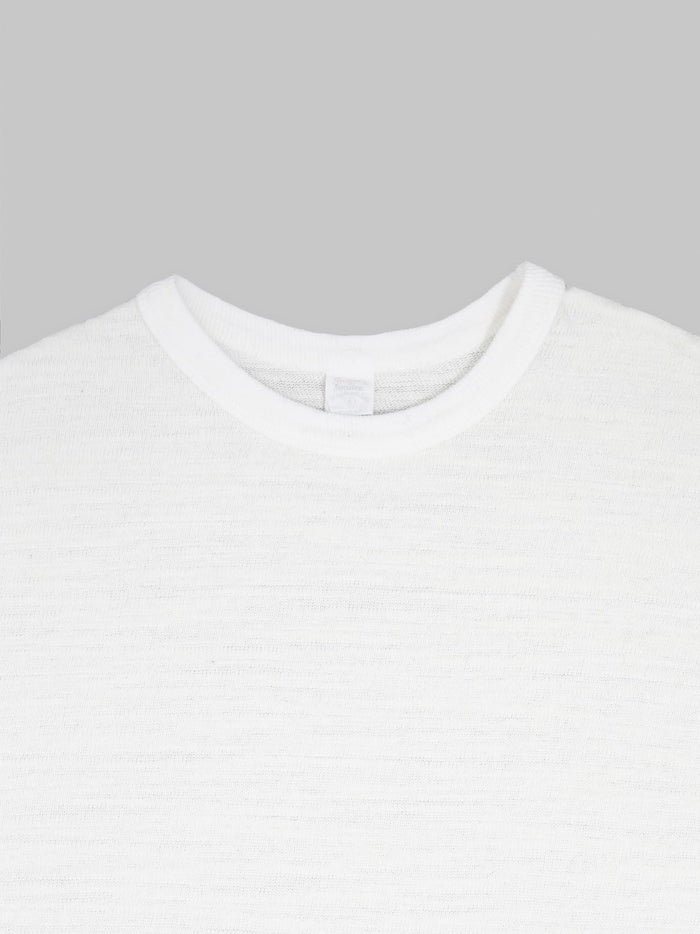 UES 100 Linen Short Sleeve TShirt White collar