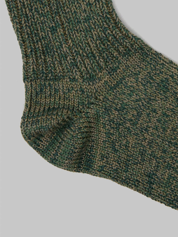 UES Melange Crew Length Socks Green - Redcast Heritage Co.