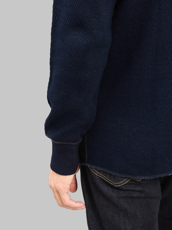 UES Double Honeycomb Thermal TShirt Indigo cuff detail
