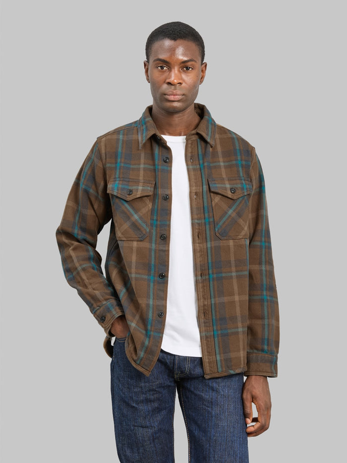 UES Extra Heavy Flannel Shirt Beige - Redcast Heritage Co.