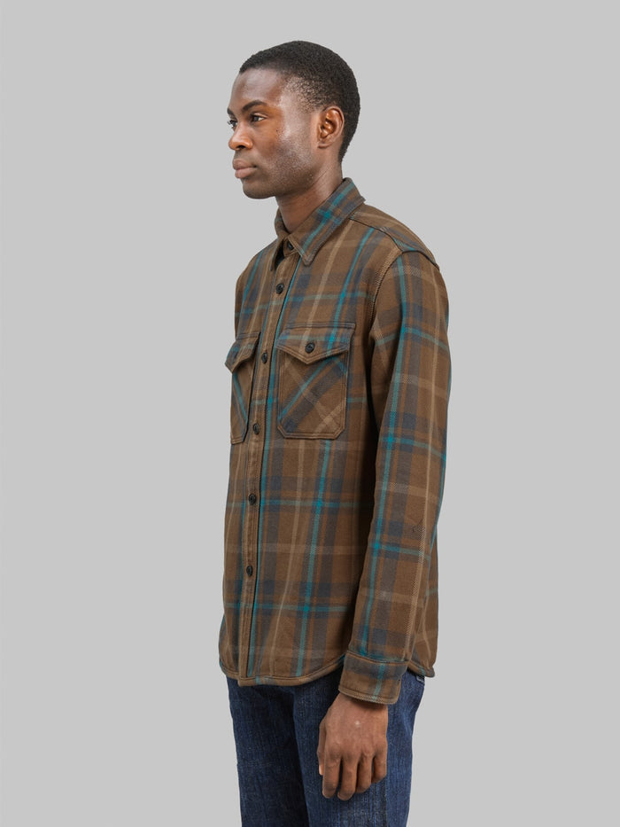 UES Extra Heavy Flannel Shirt Beige - Redcast Heritage Co.