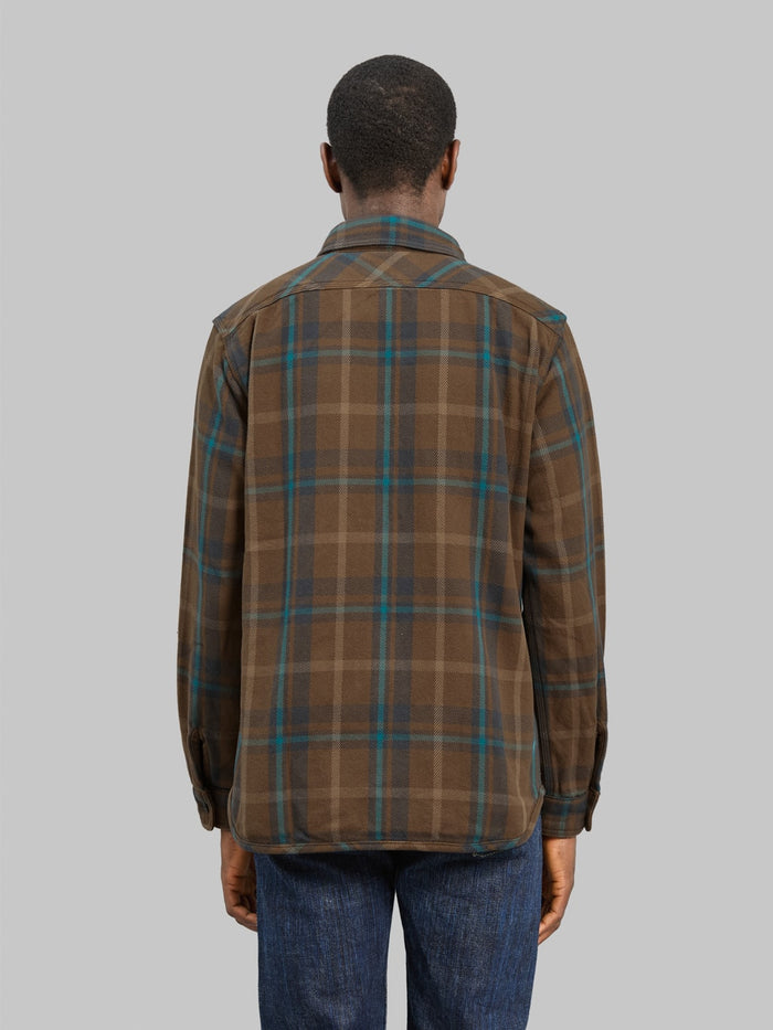 UES Extra Heavy Flannel Shirt Beige - Redcast Heritage Co.