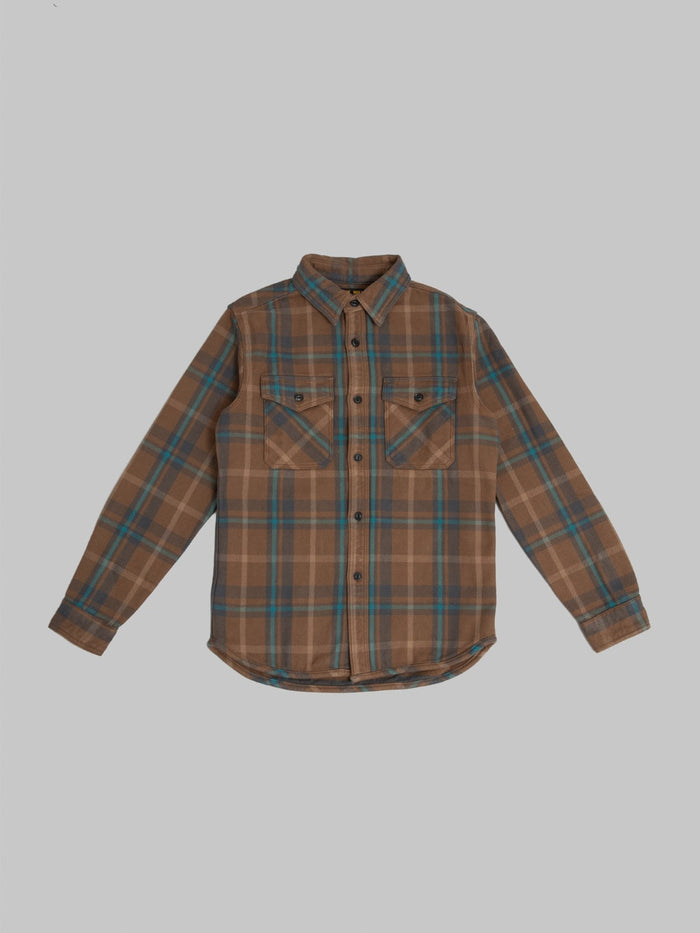 UES Extra Heavy Flannel Shirt Beige - Redcast Heritage Co.