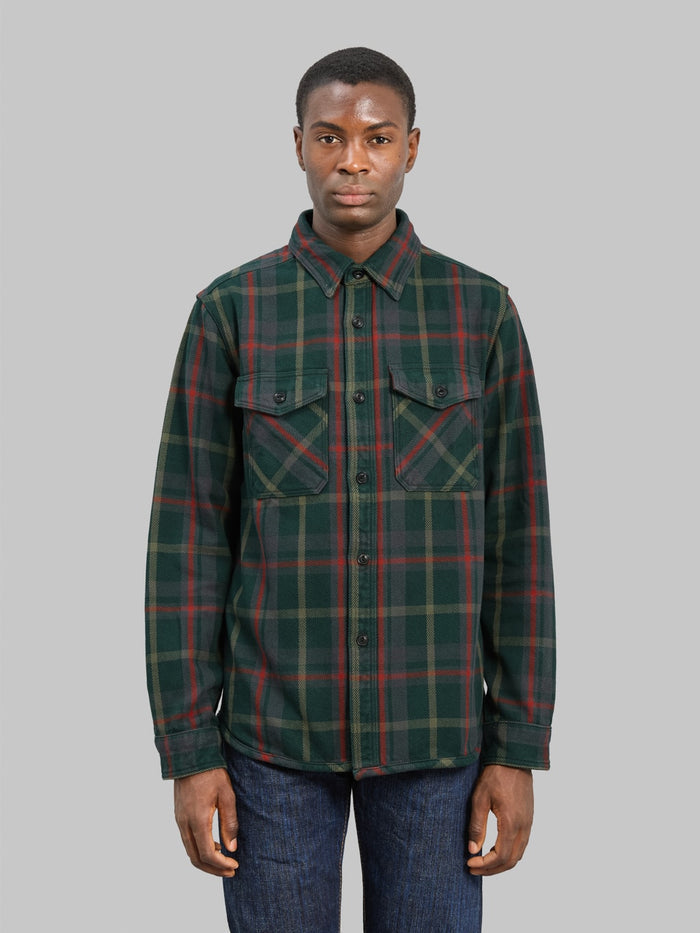 UES Extra Heavy Flannel Shirt Green - Redcast Heritage Co.