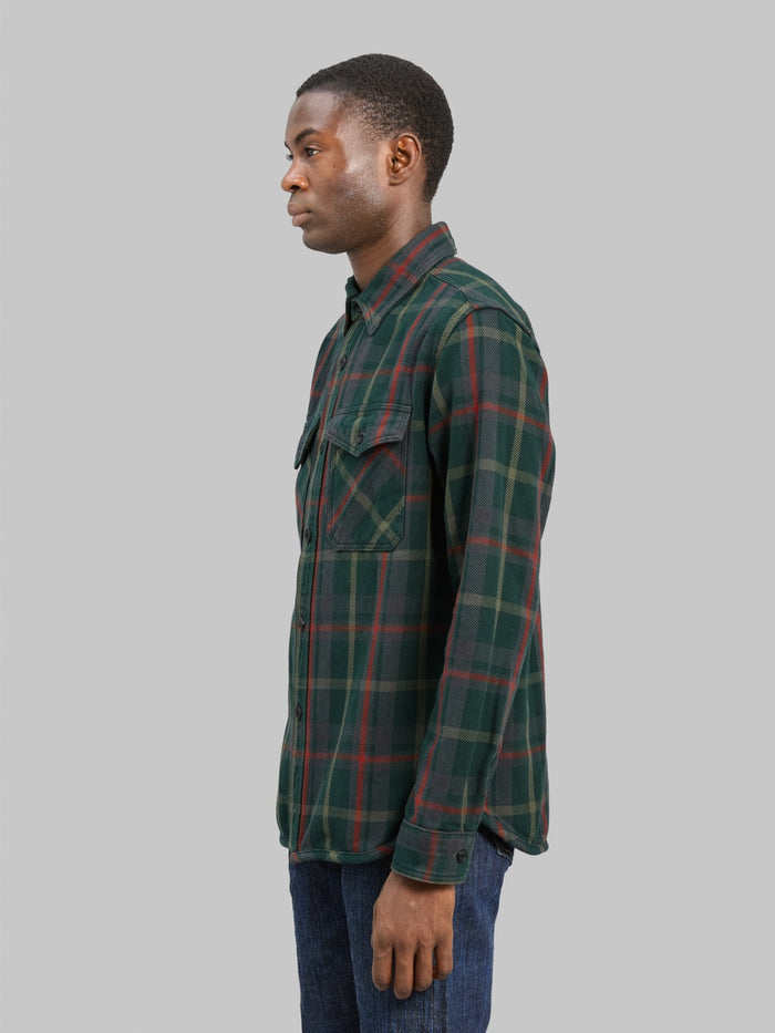 UES Extra Heavy Flannel Shirt Green - Redcast Heritage Co.