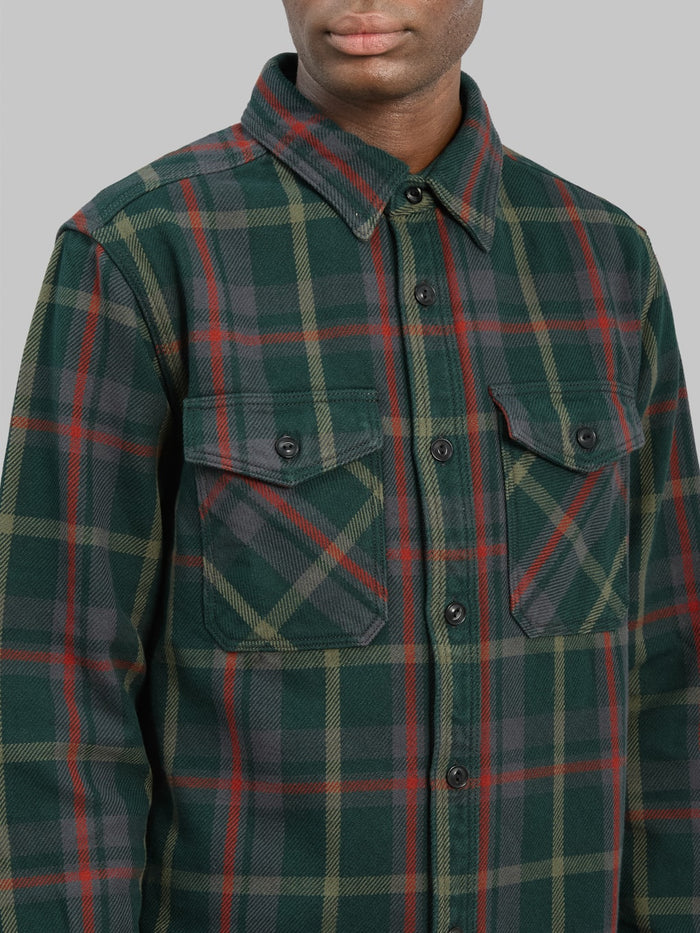 UES Extra Heavy Flannel Shirt Green - Redcast Heritage Co.