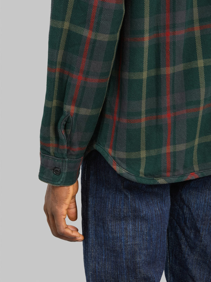 UES Extra Heavy Flannel Shirt Green - Redcast Heritage Co.