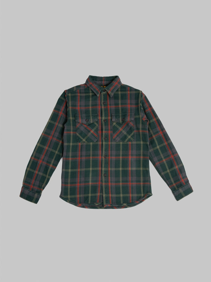 UES Extra Heavy Flannel Shirt Green - Redcast Heritage Co.