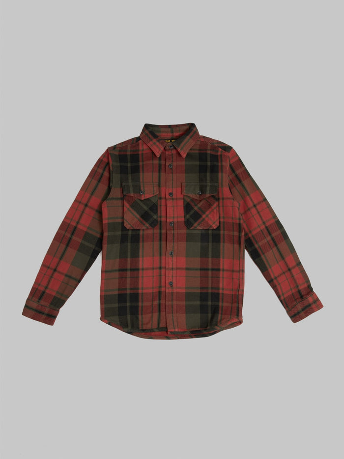 UES Extra Heavy Flannel Shirt Red front