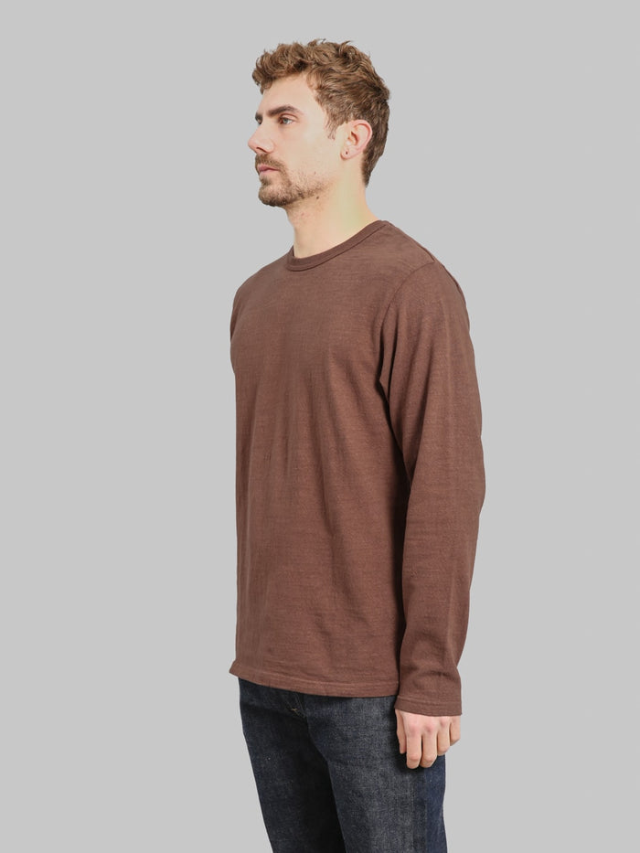 UES  No.8 Slub Nep Long Sleeve T-Shirt Coffee - Redcast Heritage Co.