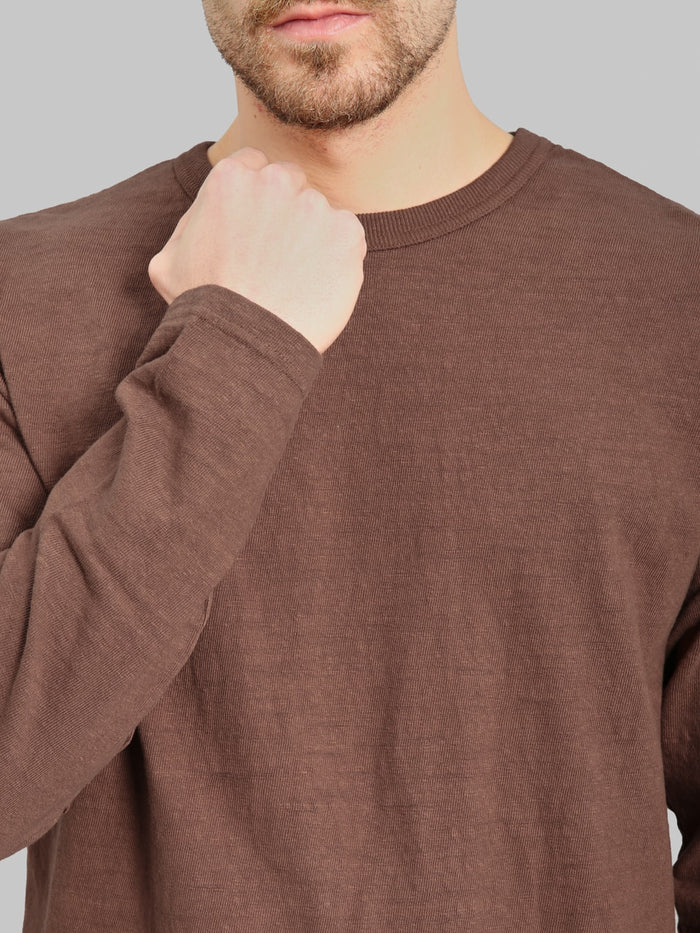 UES  No.8 Slub Nep Long Sleeve T-Shirt Coffee - Redcast Heritage Co.