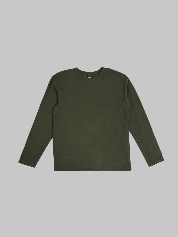 UES  No.8 Slub Nep Long Sleeve T-Shirt Green
