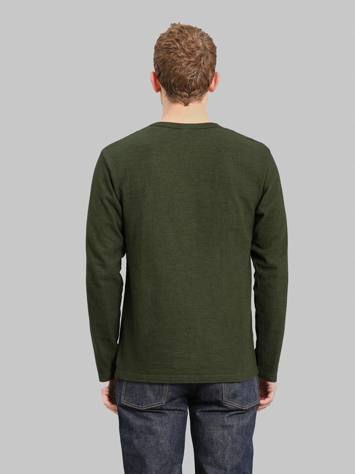 UES  No.8 Slub Nep Long Sleeve T-Shirt Green