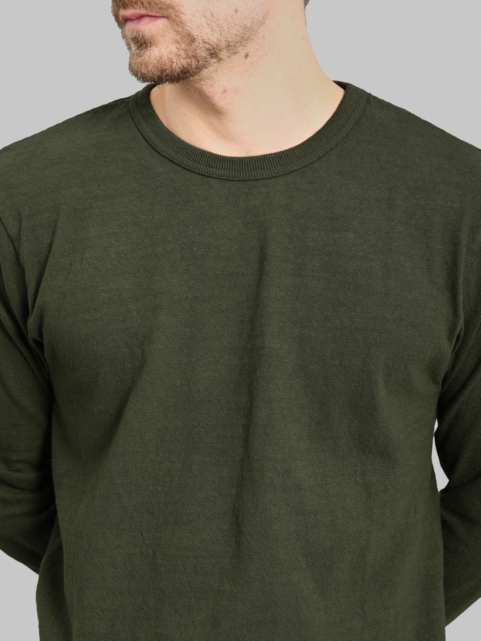 UES  No.8 Slub Nep Long Sleeve T-Shirt Green