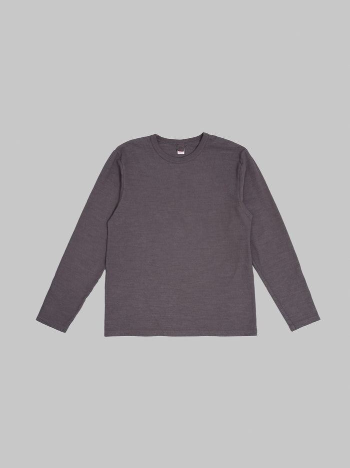 UES  No.8 Slub Nep Long Sleeve T-Shirt Purple Navy