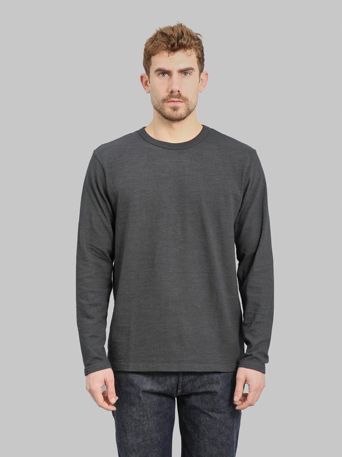 UES  No.8 Slub Nep Long Sleeve T-Shirt Steel Grey