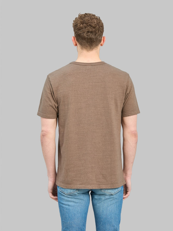 UES No8 Slub Nep Short Sleeve TShirt Coffee back fit