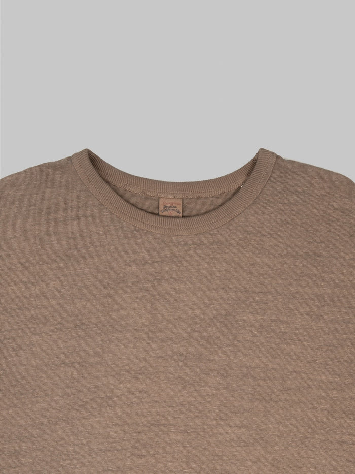 UES No8 Slub Nep Short Sleeve TShirt Coffee collar