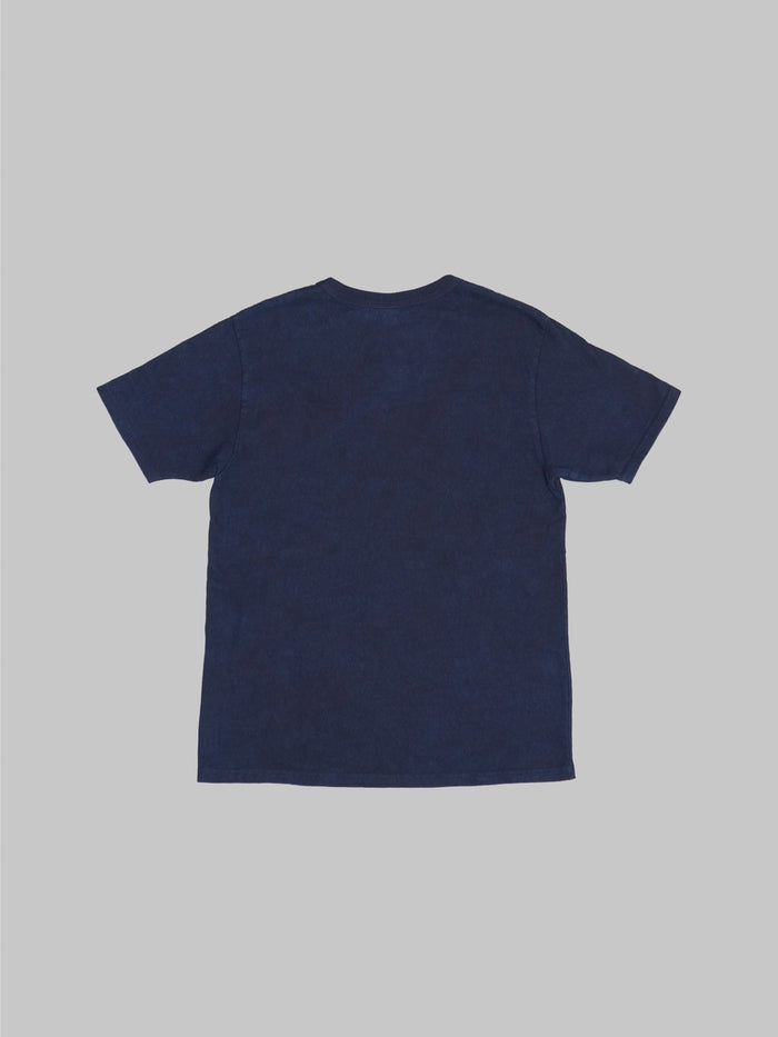 ues slub nep short sleeve tshirt indigo back