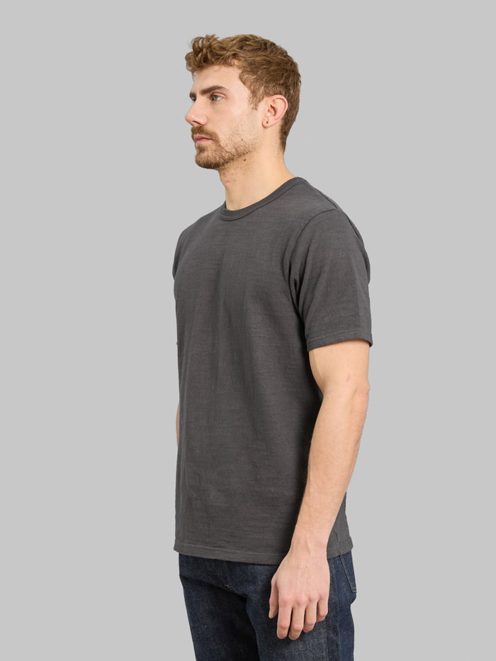 UES No.8 Slub Nep Short Sleeve T-Shirt Steel Grey - Redcast Heritage Co.