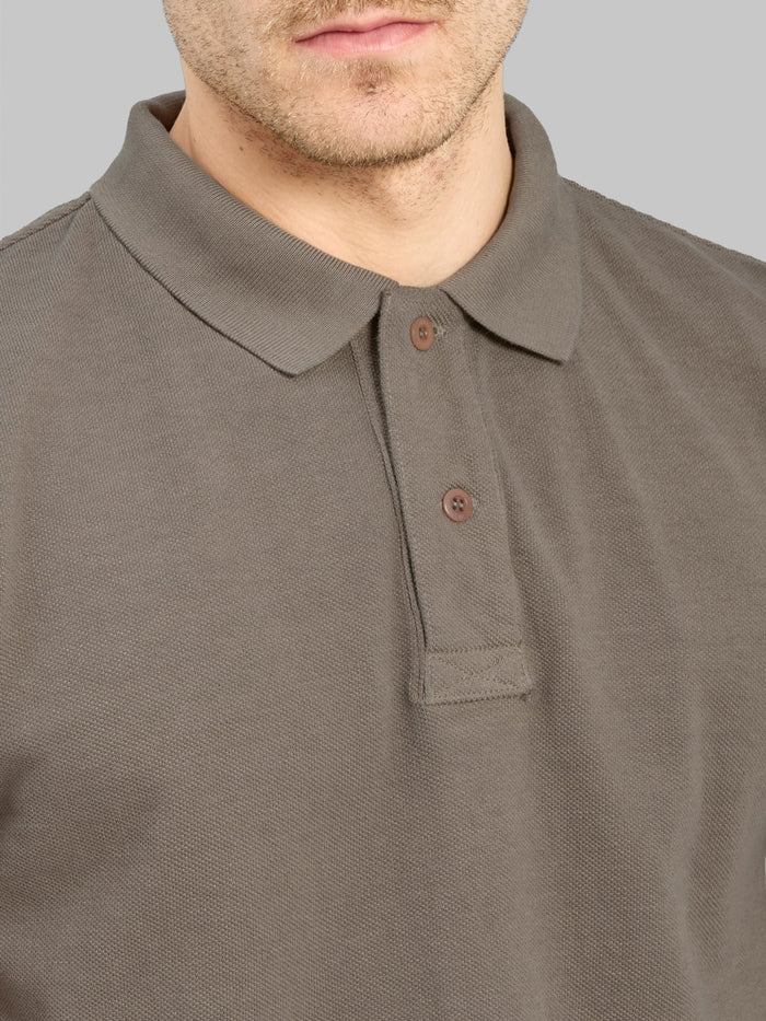 UES Polo Shirt Greige chest
