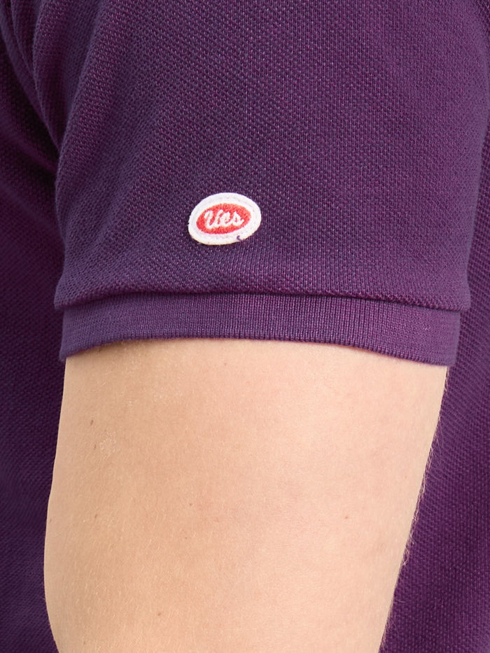 UES Polo Shirt Purple sleeve logo