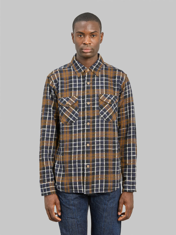 UES Slubby Flannel Shirt Purple front look
