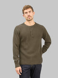 UES Thermal Big Waffle Henley T-Shirt Brown