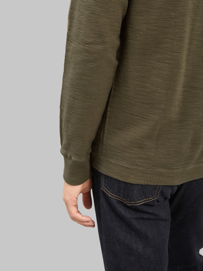 UES Thermal Big Waffle Henley T-Shirt Brown